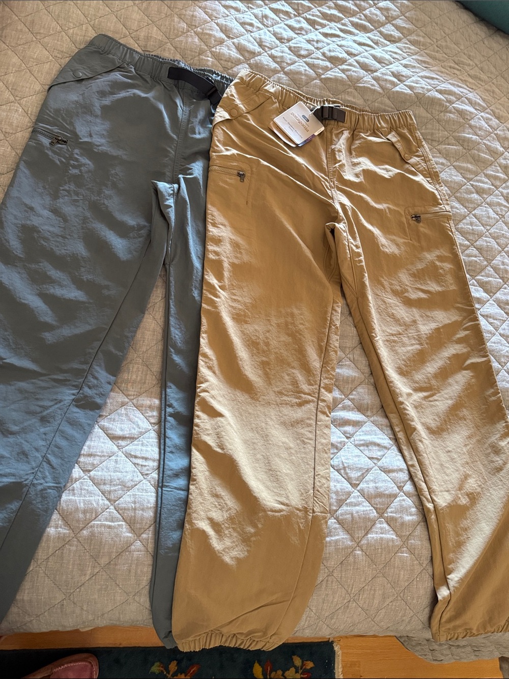 Patagonia Kids Elastic-Waist Casual Pants in Gray and Tan